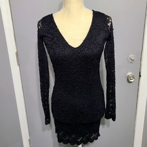 Black lace cocktail dress